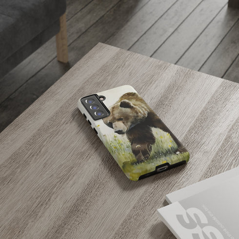 Grizzly Bear in a Field - Impact Resistant Phone Case